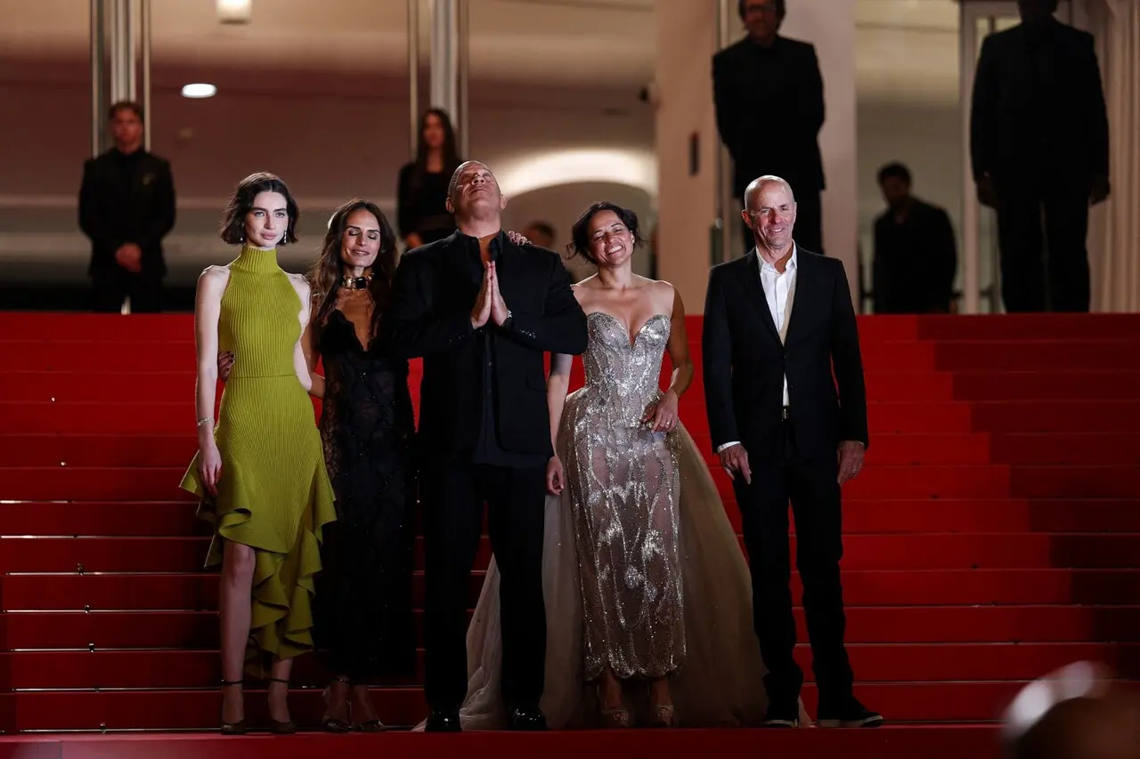 Fast and Furious reunion
The cast of Fast &amp; Furious reunited at the 79th Cannes Film Festival to celebrate the franchise's 25th anniversary. Vin Diesel, Michelle Rodriguez, Jordana Brewster, and Tyrese Gibson walked the red carpet for a special midnight screening.